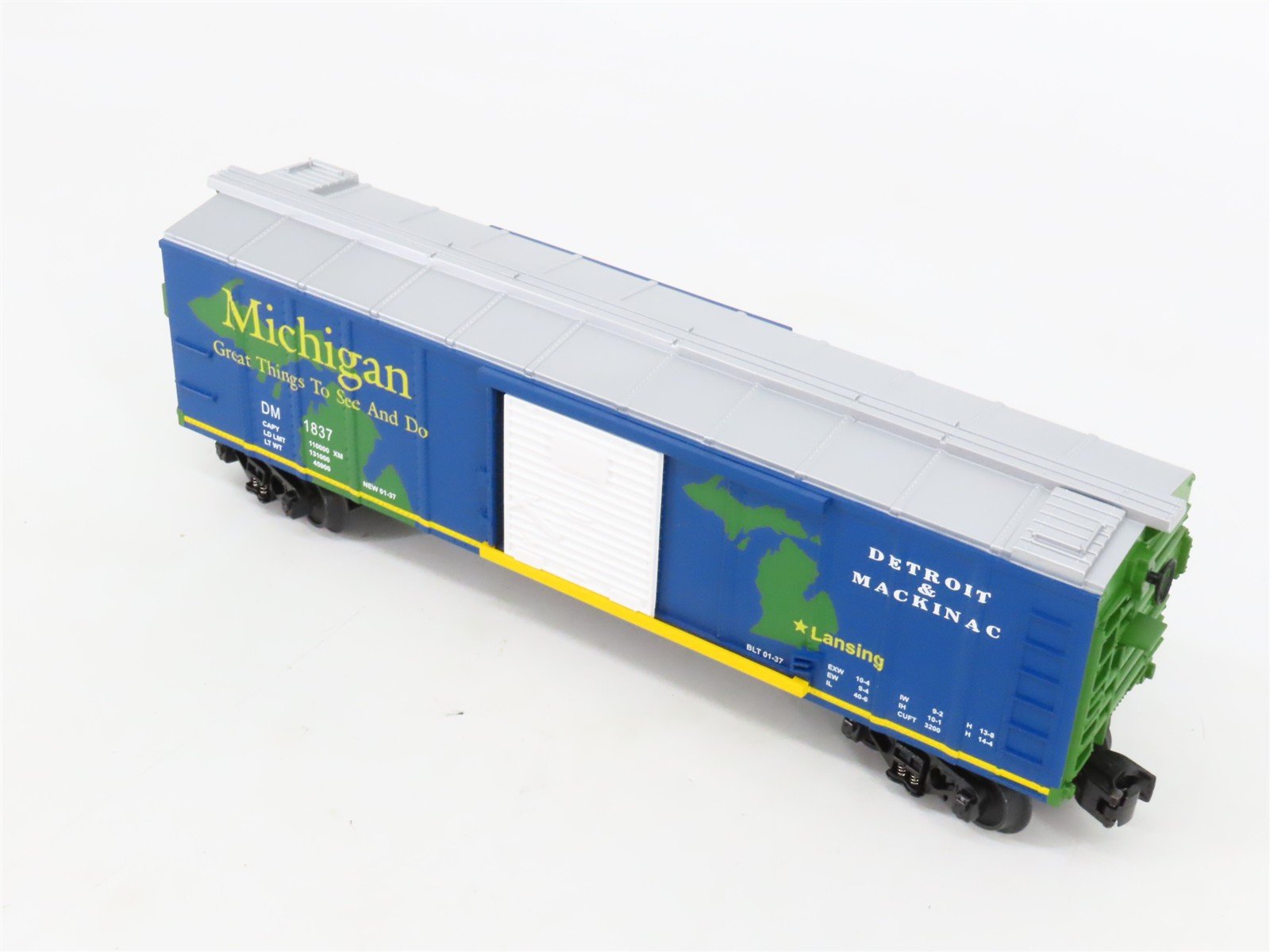 O27 Gauge 3-Rail MTH RailKing 30-74249 DM Detroit & Mackinac 40' Box Car #1837