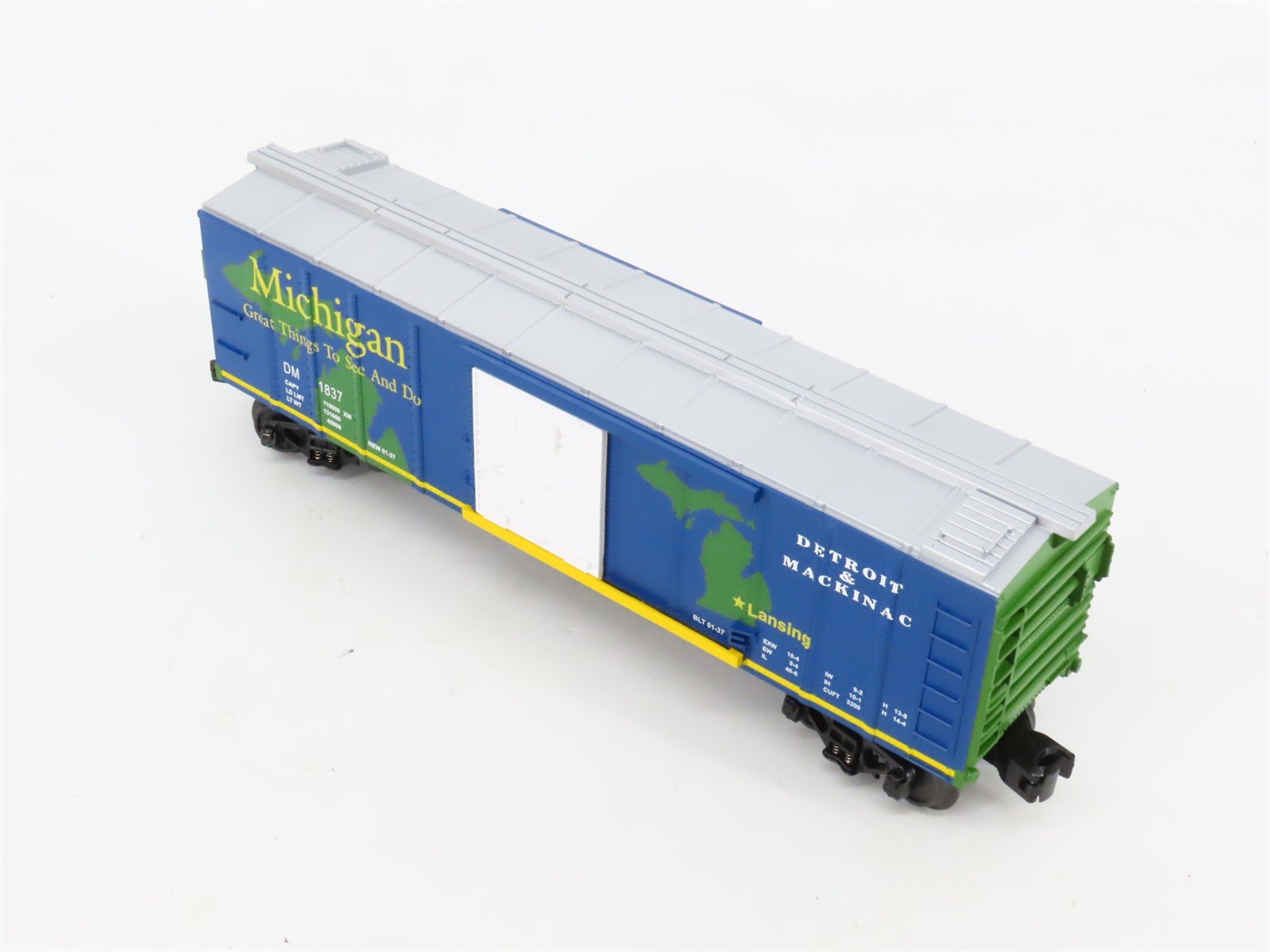 O27 Gauge 3-Rail MTH RailKing 30-74249 DM Detroit & Mackinac 40' Box Car #1837
