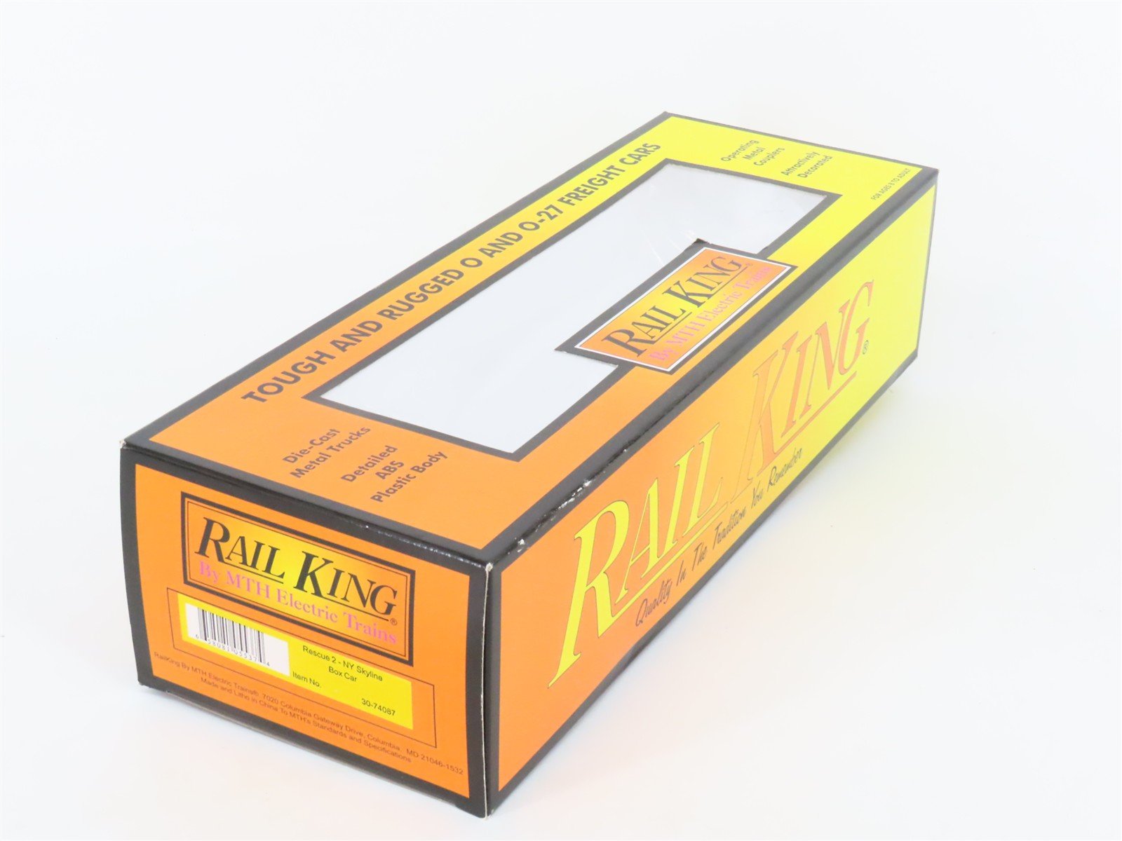 O27 Gauge 3-Rail MTH RailKing 30-74087 Rescue 2 NY Skyline 9/11 Box Car