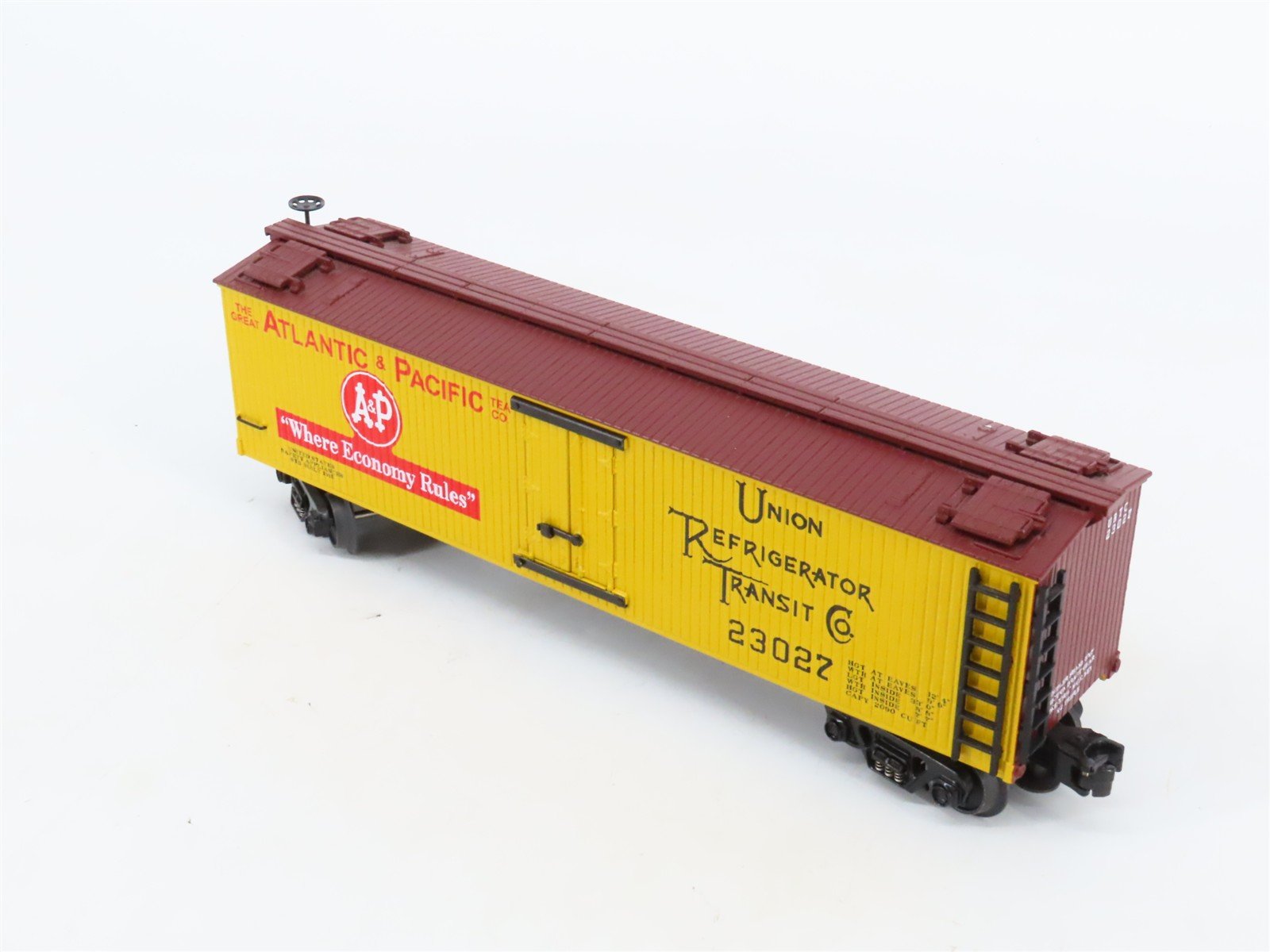 O27 3-Rail MTH RailKing 30-8606 URTC A&P Atlantic & Pacific Wood Reefer #23027
