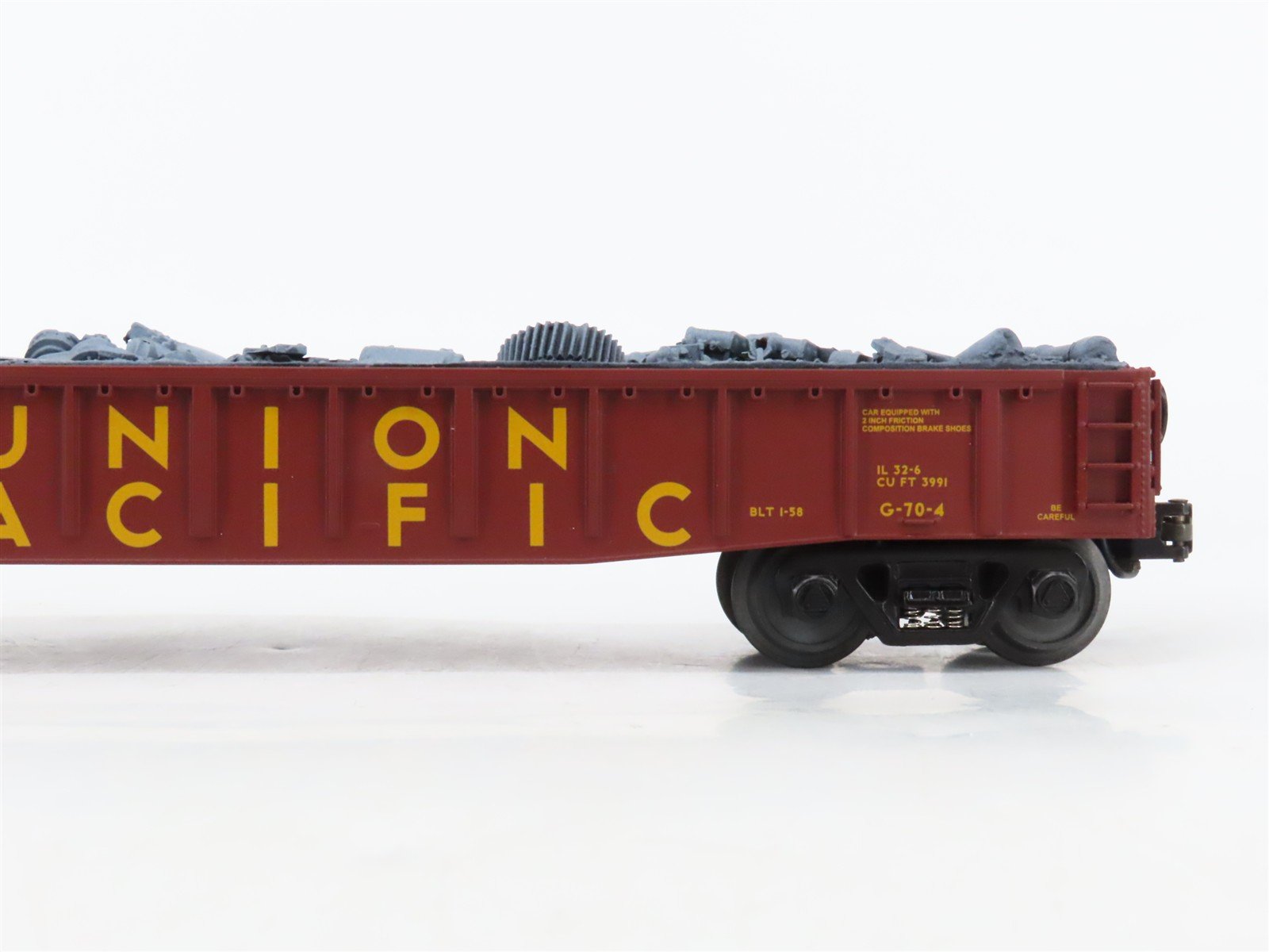 O27 3-Rail MTH RailKing 30-8201 UP Union Pacific Gondola #30275 w/ Junk Load
