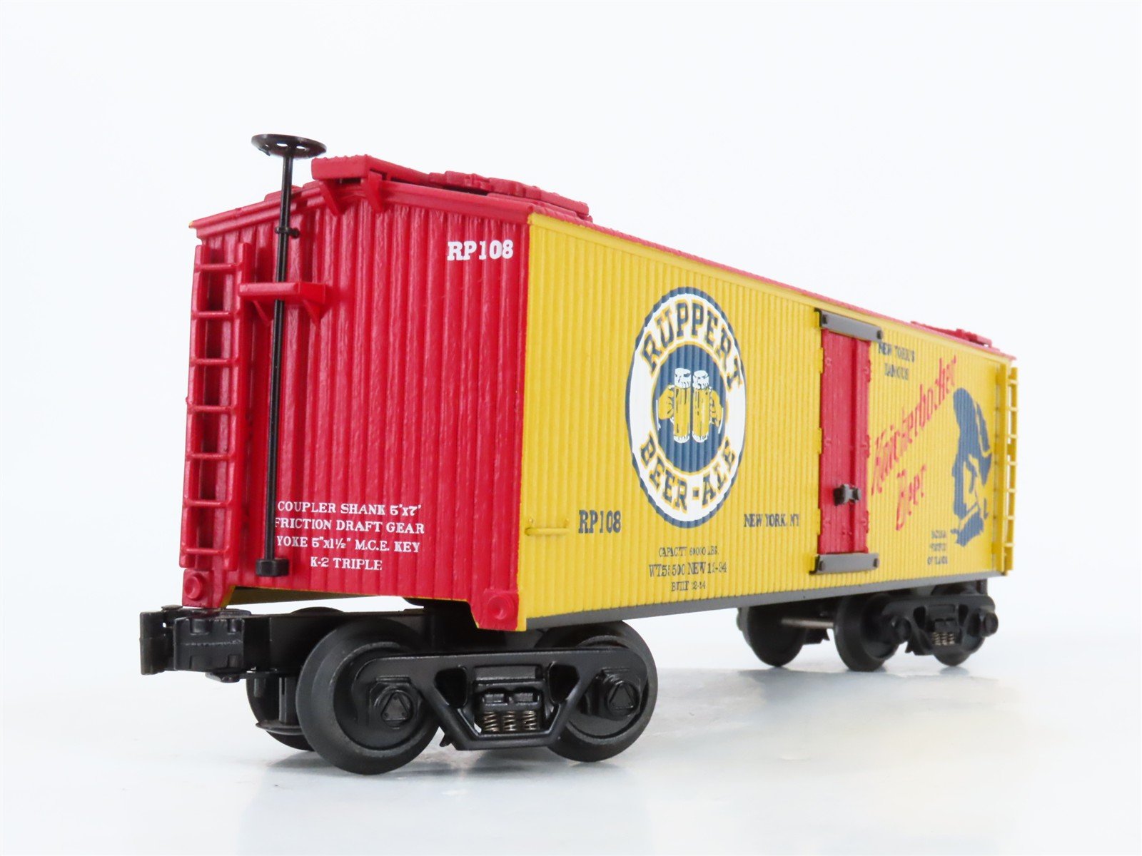 O27 Gauge 3-Rail MTH RailKing 30-8626 Ruppert Knickerbocker Beer Reefer #RP108