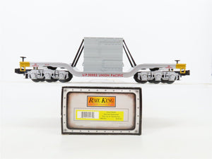 O27 3-Rail MTH RailKing 30-8319 UP Depressed Center Flat Car 50002 w/Transformer