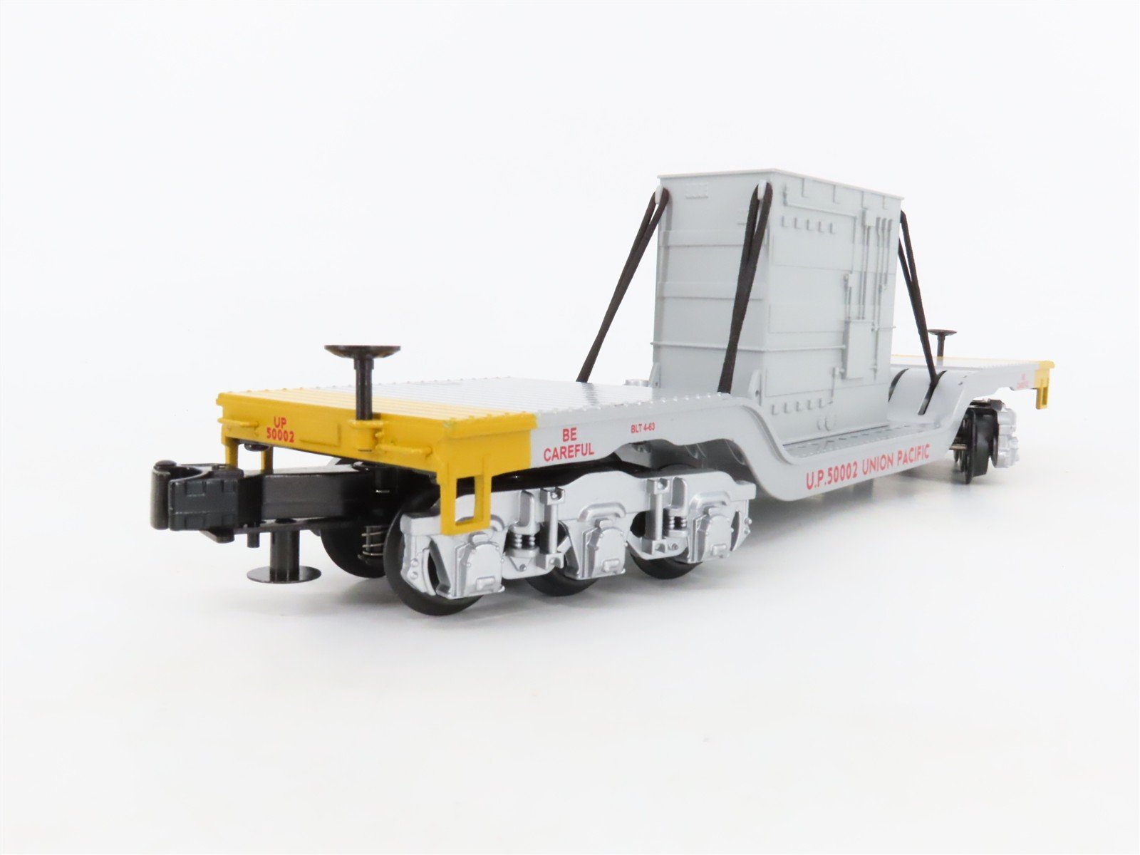 O27 3-Rail MTH RailKing 30-8319 UP Depressed Center Flat Car 50002 w/Transformer