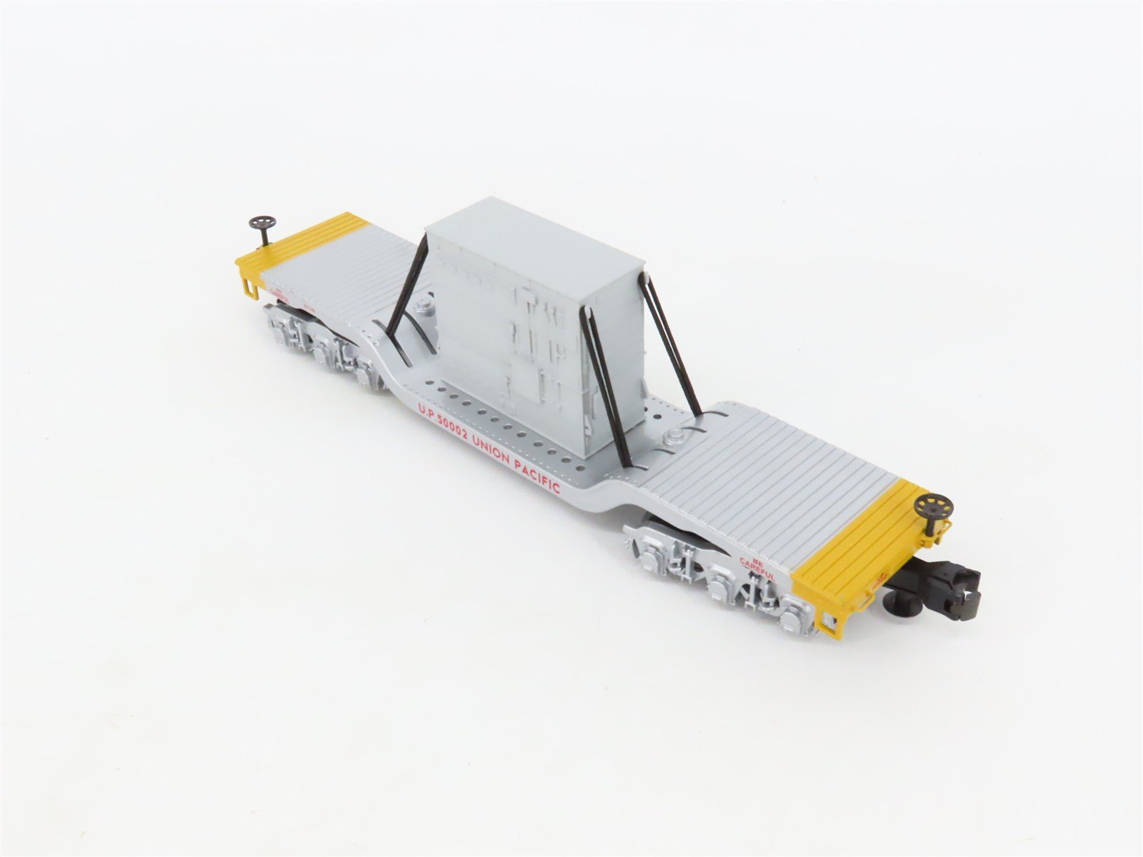 O27 3-Rail MTH RailKing 30-8319 UP Depressed Center Flat Car 50002 w/Transformer