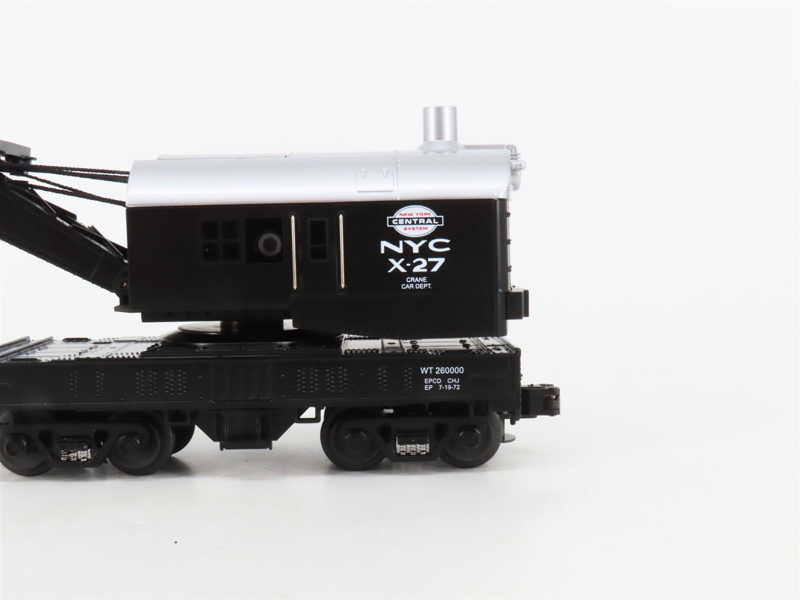 O27 3-Rail MTH RailKing 30-7910 NYC New York Central Operating Crane Car #X-27