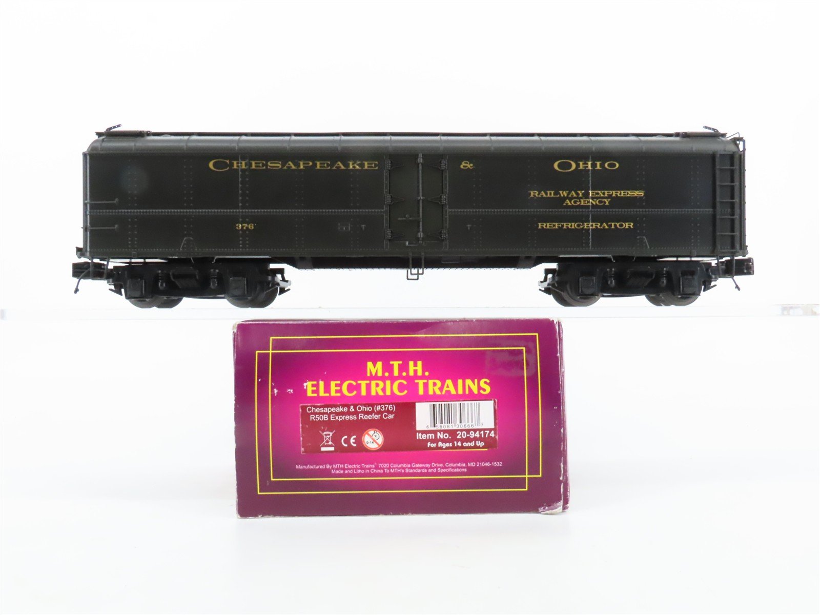 O Gauge 3-Rail MTH 20-94174 C&O Chesapeake & Ohio R50B Express Reefer #376