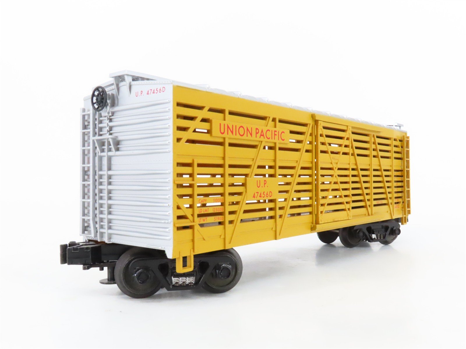 O Gauge 3-Rail MTH 20-94502 UP Union Pacific Steel-Sided Stock Car #47456D