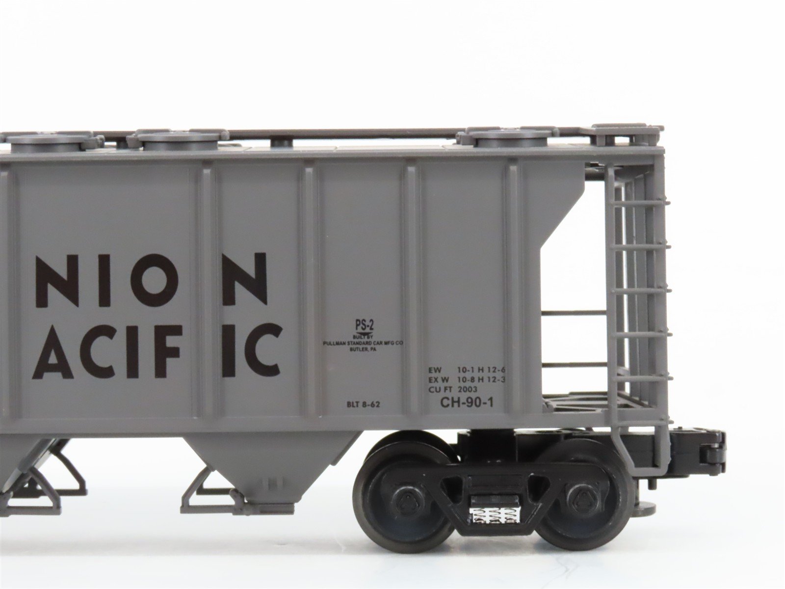 O Gauge 3-Rail MTH 20-97101L UP Union Pacific 2-Bay Covered Hopper #19395