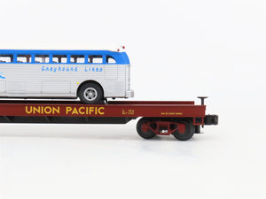 O Gauge 3-Rail MTH 20-98163 UP Union Pacific Flat Car #53743 w/ Greyhound Bus