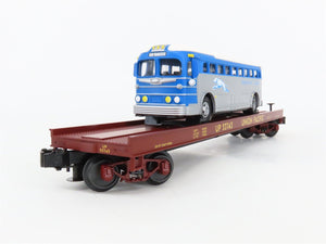 O Gauge 3-Rail MTH 20-98163 UP Union Pacific Flat Car #53743 w/ Greyhound Bus