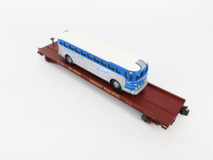 O Gauge 3-Rail MTH 20-98163 UP Union Pacific Flat Car #53743 w/ Greyhound Bus