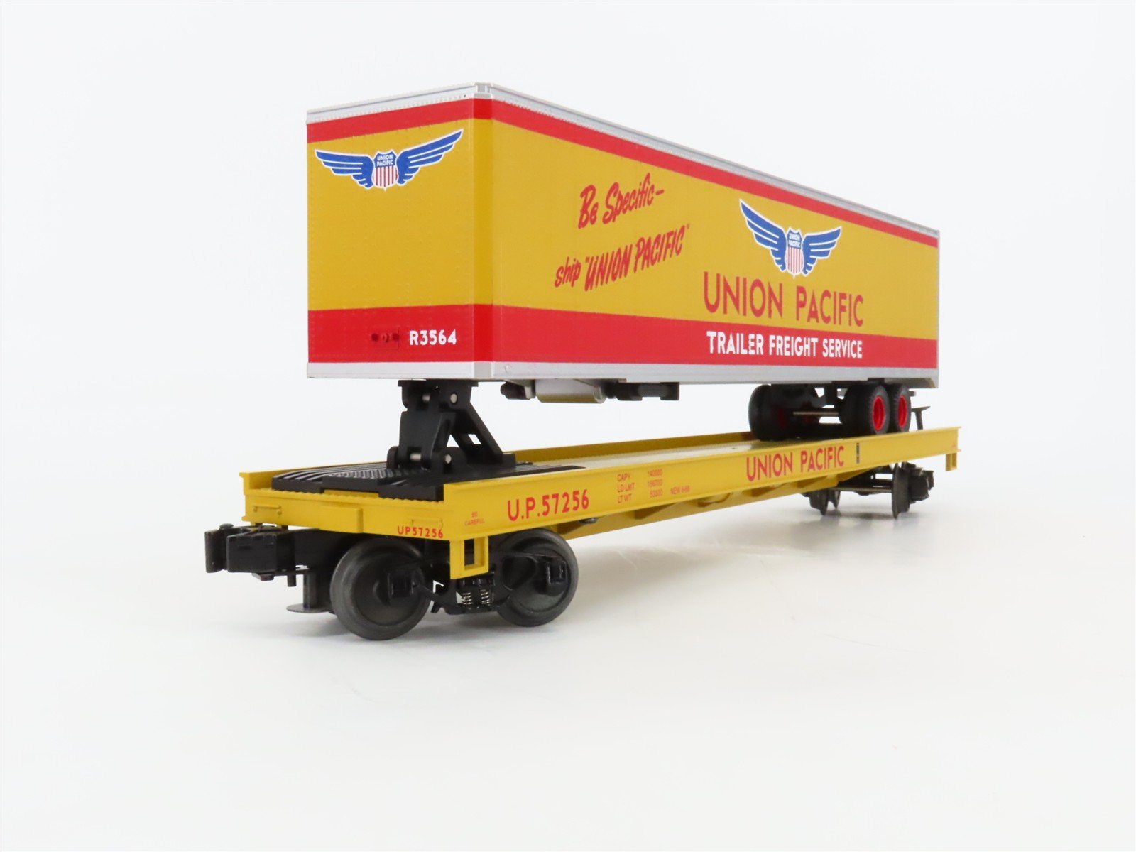 O Gauge 3-Rail MTH 20-98171 UP Union Pacific TOFC Flat Car #57256 w/ 48' Trailer