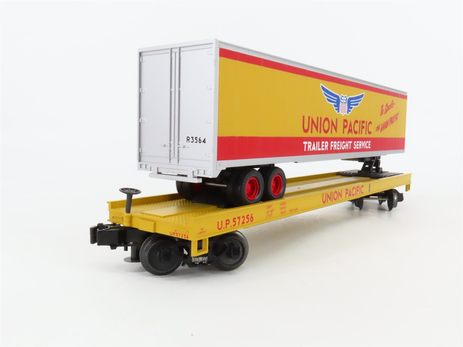 O Gauge 3-Rail MTH 20-98171 UP Union Pacific TOFC Flat Car #57256 w/ 48' Trailer