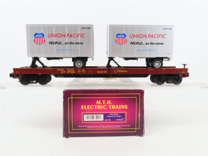 O Gauge 3-Rail MTH 20-98171 UP Union Pacific TOFC Flat Car #57256 w/20' Trailers