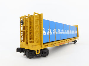 O Gauge 3-Rail MTH 20-98133 UP Union Pacific Bulkhead Flat Car #15082 w/ Load
