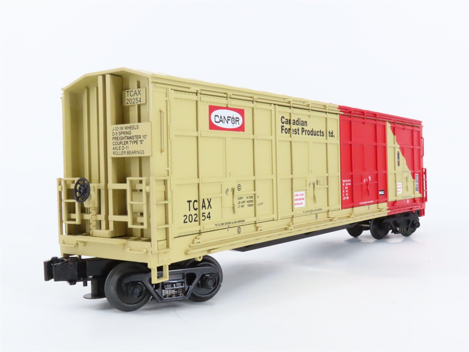 O Gauge 3-Rail MTH 20-93067 TCAX Canfor 55' Thrall All-Door Box Car #20254