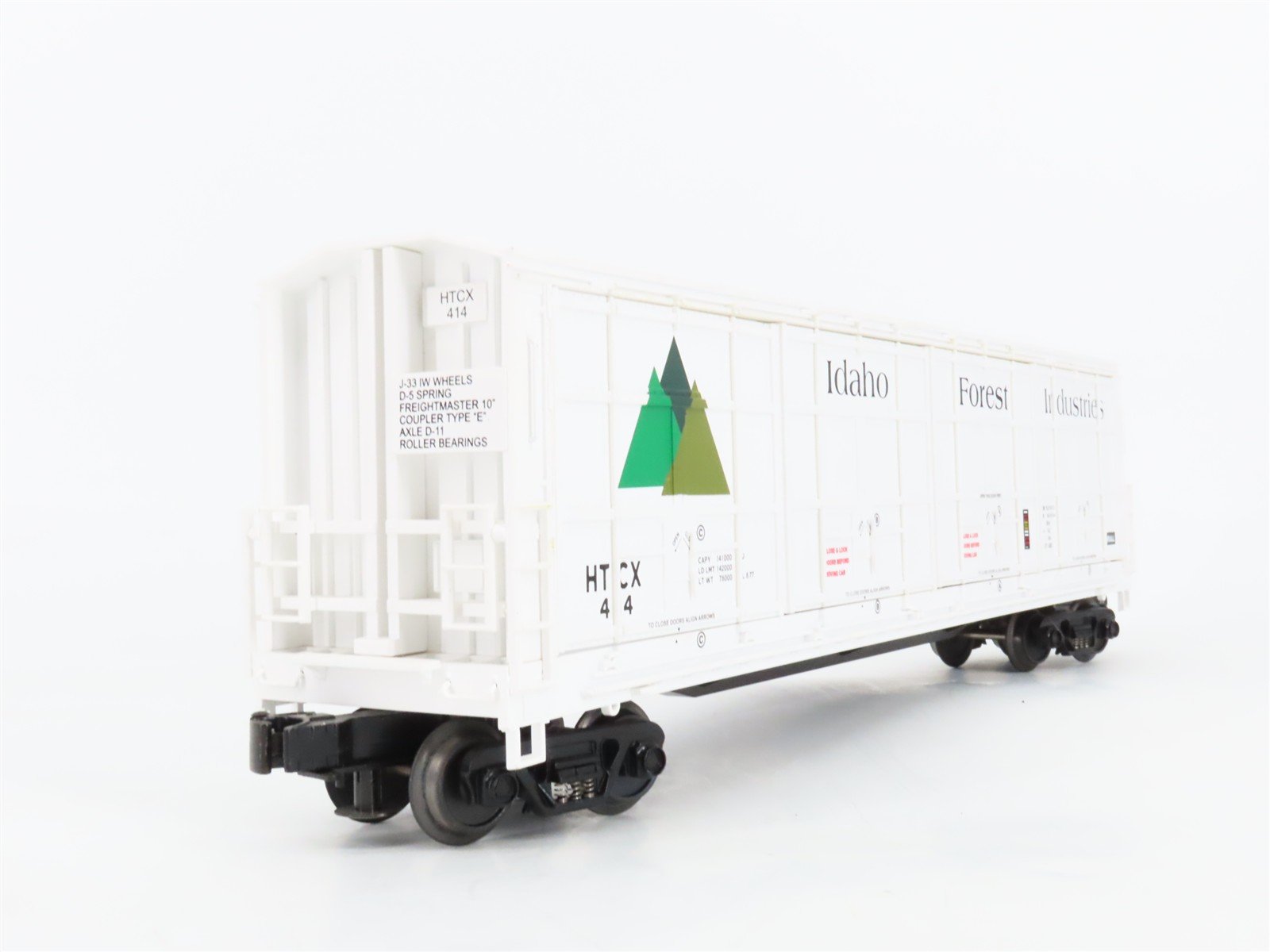 O Gauge 3-Rail MTH 20-93116 HTCX Idaho Forest 55' Thrall All-Door Box Car #414