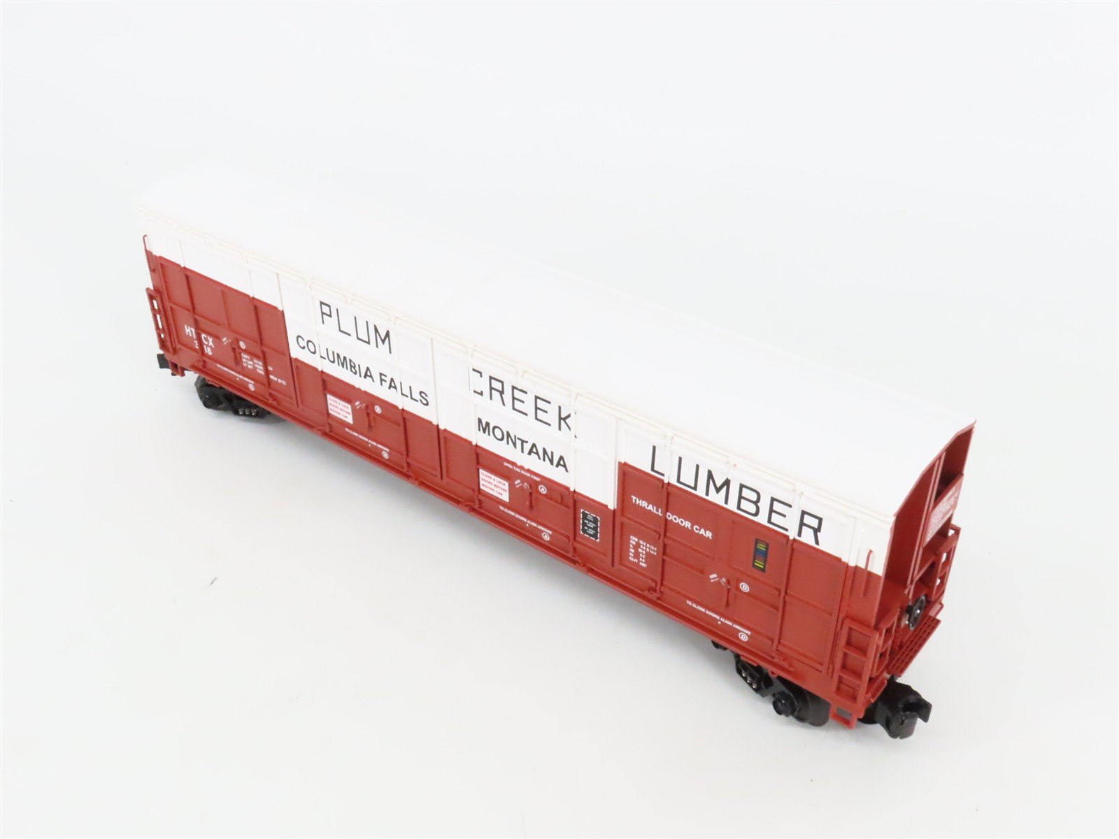 O Gauge 3-Rail MTH 20-93159 HTCX Plum Creek 55' Thrall All-Door Box Car #318