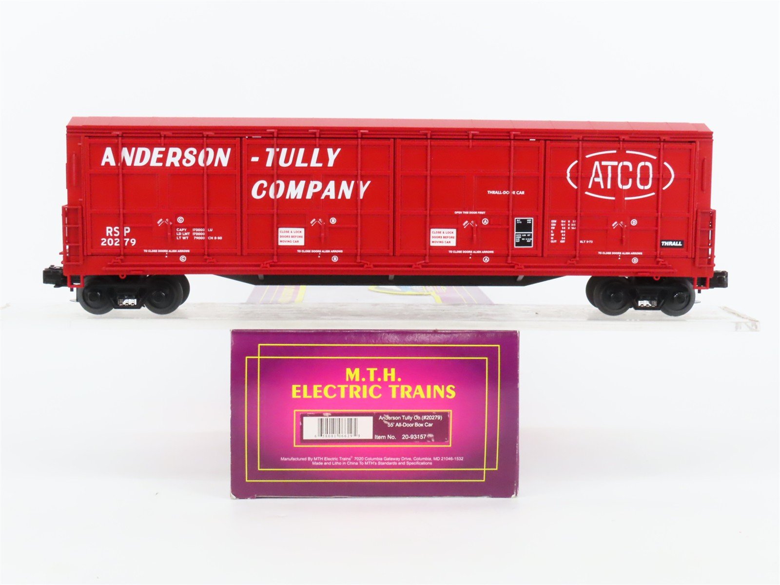 O Gauge 3-Rail MTH 20-93157 RSP Anderson-Tully 55' Thrall All-Door Box Car 20279