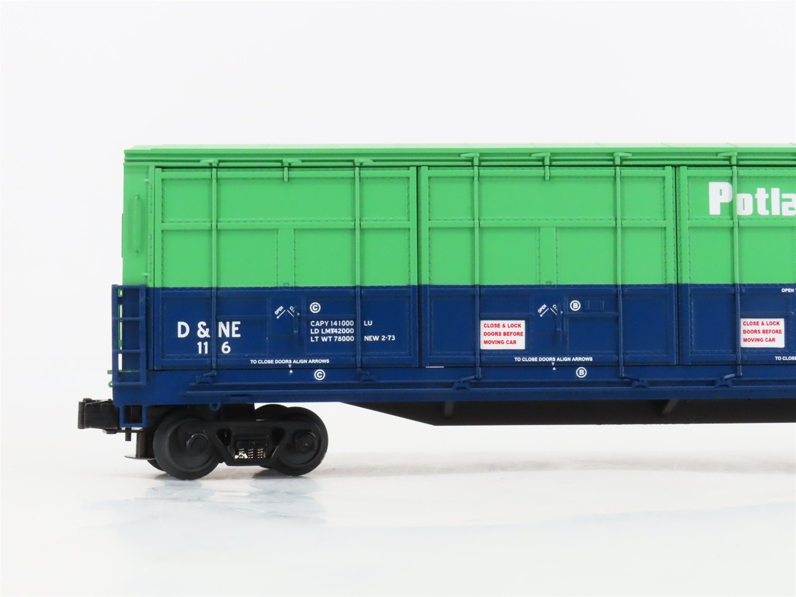 O Gauge 3-Rail MTH 20-93160 D&NE Potlach 55' Thrall All-Door Box Car #116