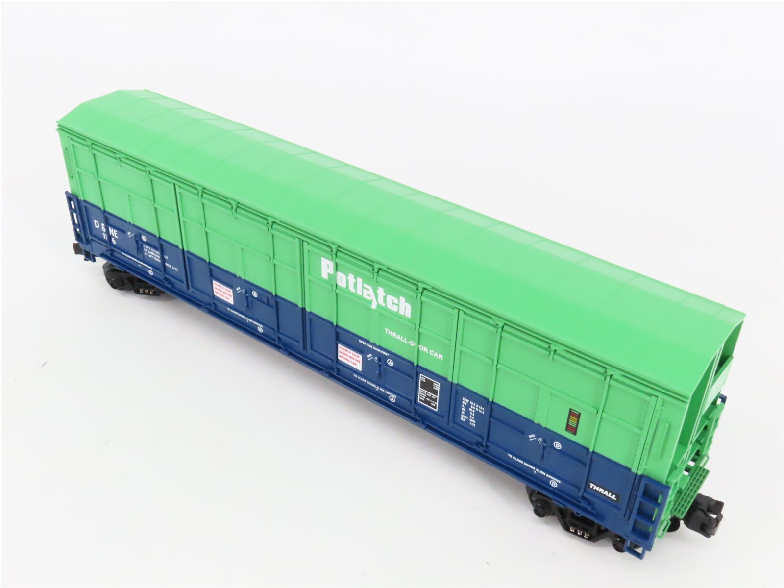 O Gauge 3-Rail MTH 20-93160 D&NE Potlach 55' Thrall All-Door Box Car #116