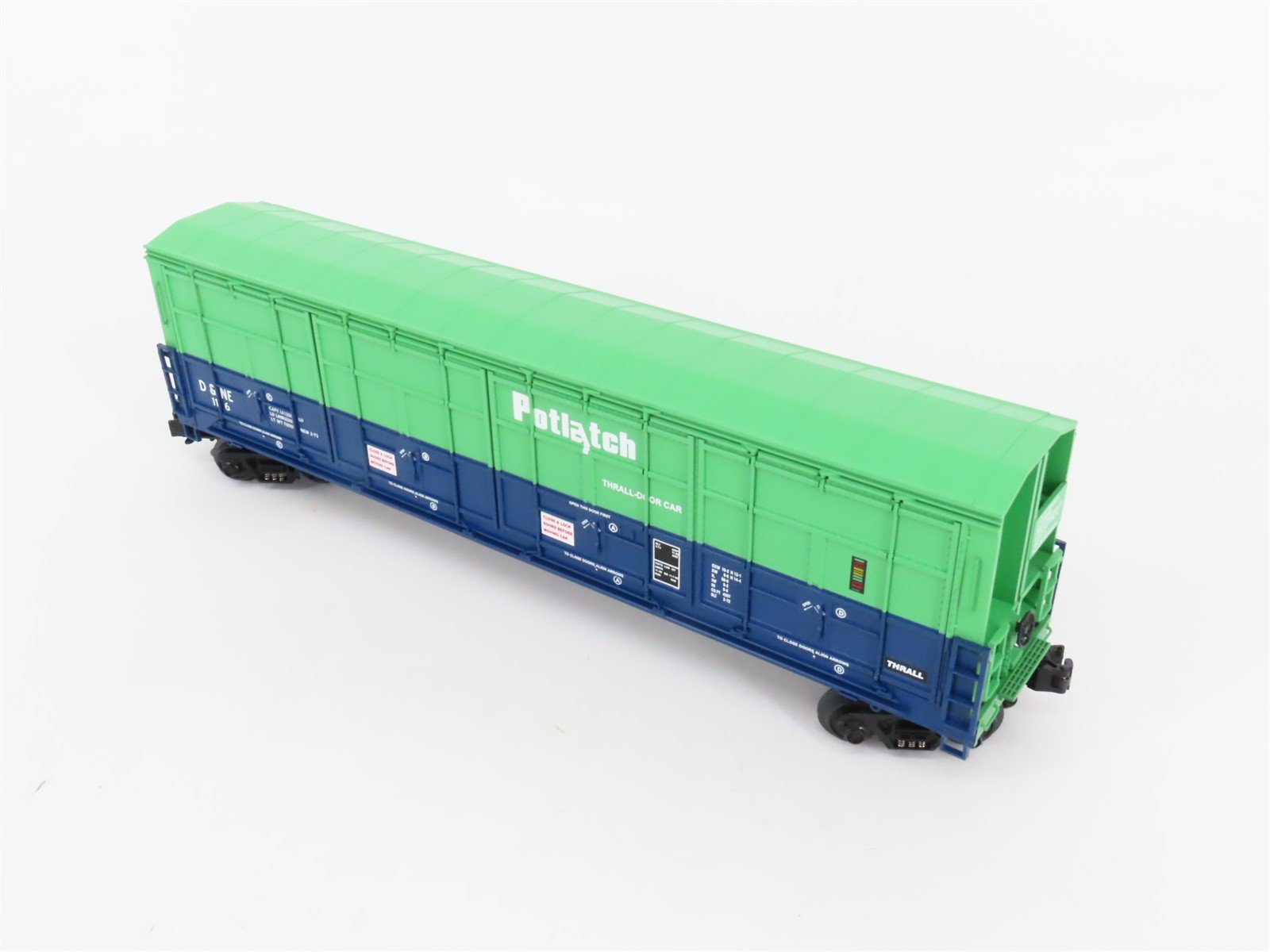 O Gauge 3-Rail MTH 20-93160 D&NE Potlach 55' Thrall All-Door Box Car #116