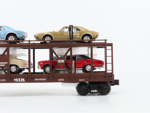 O27 3-Rail MTH RailKing 30-7638 Auto Carrier 6770 w/Ertl '67 Firebird & '70 Nova