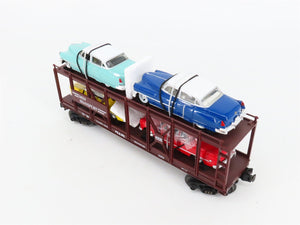 O27 3-Rail MTH RailKing 30-7628 Auto Carrier 4952 w/Ertl '52 Cadillac & '49 Ford