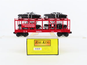 O27 3-Rail MTH RailKing 30-7659 ATSF Auto Carrier #11070 w/ Ertl '52 Cadillacs
