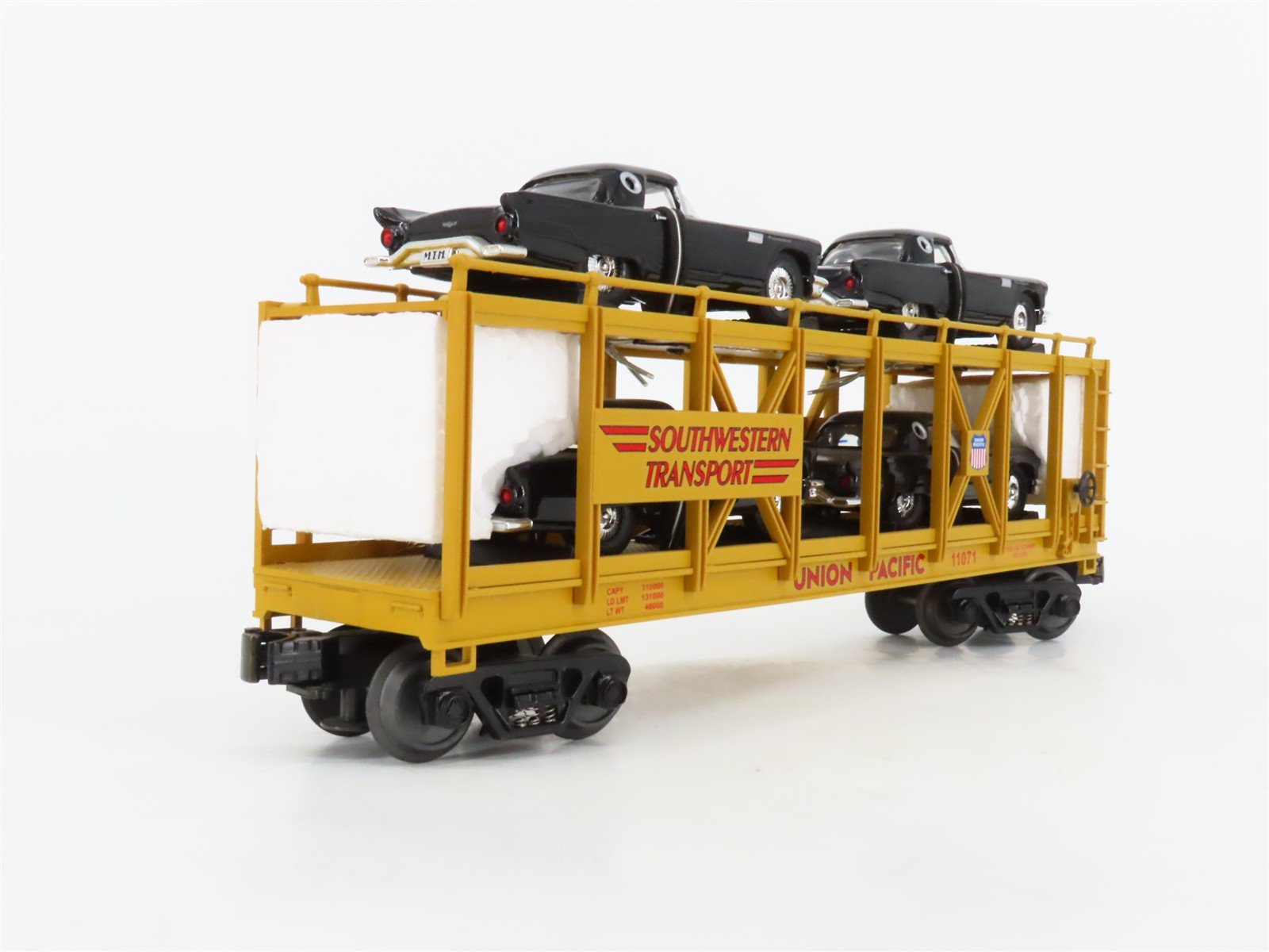 O27 Gauge 3-Rail MTH RailKing 30-7674 UP Auto Carrier #11071 w/ Ertl T-Birds
