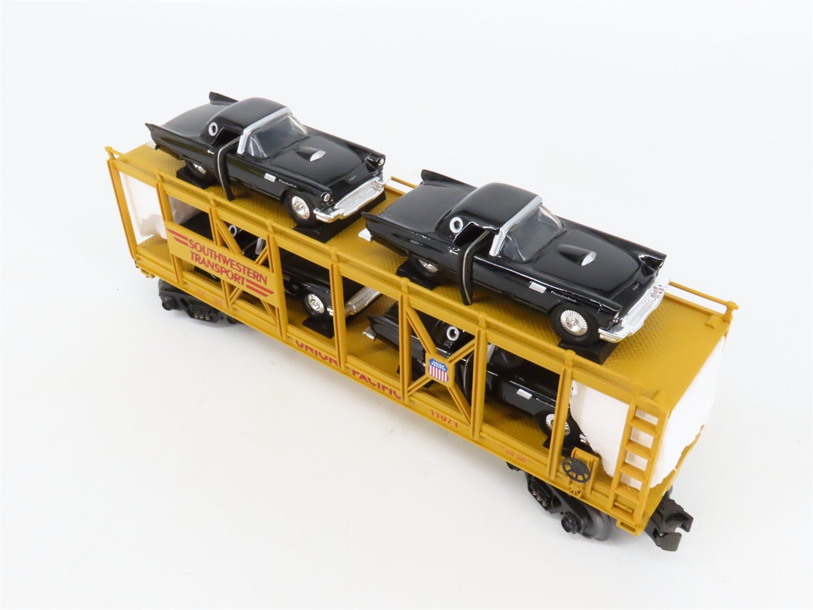 O27 Gauge 3-Rail MTH RailKing 30-7674 UP Auto Carrier #11071 w/ Ertl T-Birds