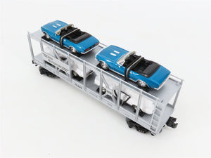 O27 3-Rail MTH RailKing 30-7666 Auto Carrier #5757 w/ Ertl '67 Camaro & Shelby