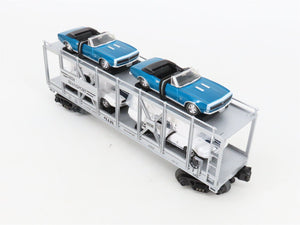 O27 3-Rail MTH RailKing 30-7666 Auto Carrier #5757 w/ Ertl '67 Camaro & Shelby