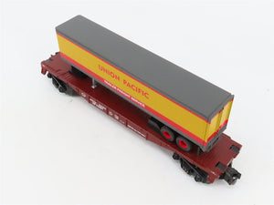 O27 Gauge 3-Rail MTH RailKing 30-7632 UP TOFC Flat Car #53007 w/ Trailer