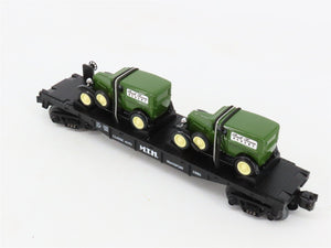 O27 Gauge 3-Rail MTH RailKing 30-7671 Flat Car #1930 w/ Ertl '30 Panel Vans
