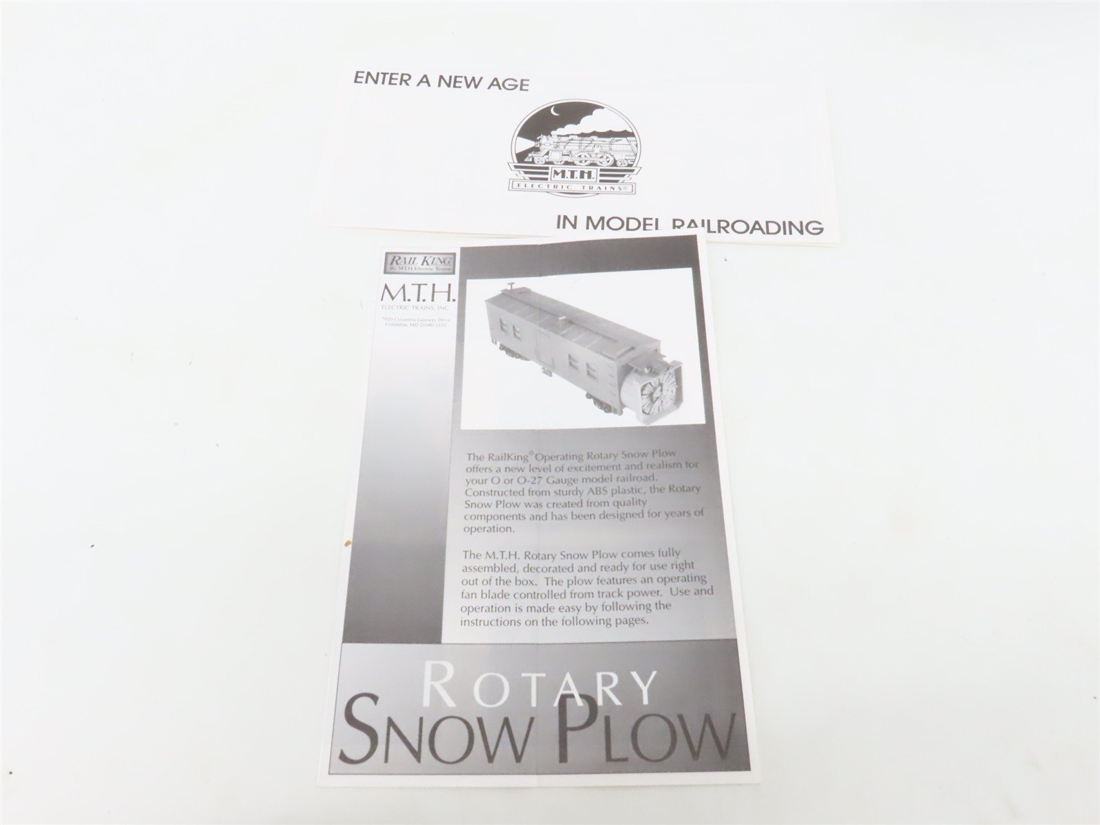 O27 Gauge 3-Rail MTH RailKing 30-2123 D&RGW Operating Rotary Snow Plow No#