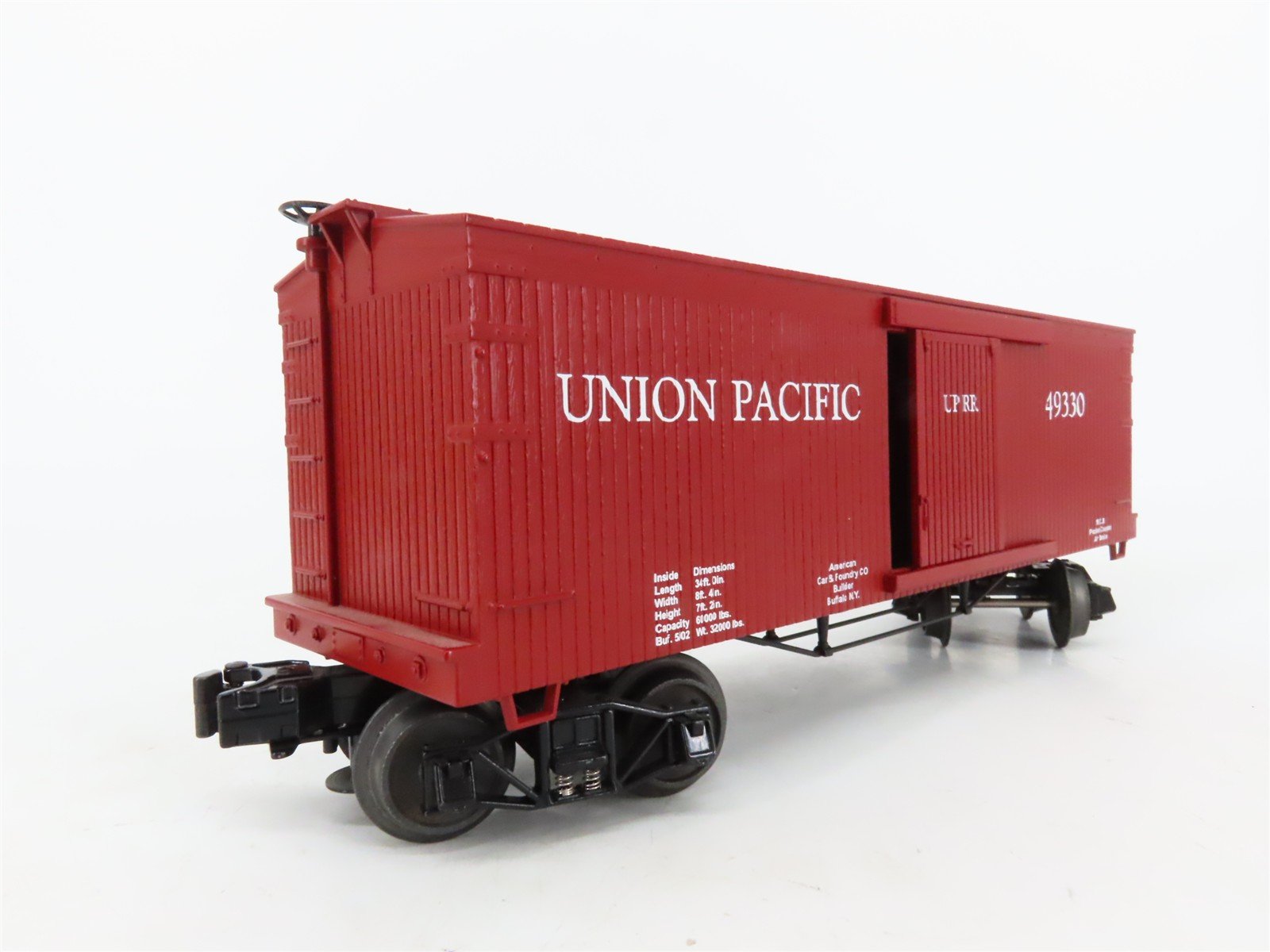 O27 3-Rail MTH RailKing 30-7497 UP Union Pacific 34' 19th Century Box Car #49330
