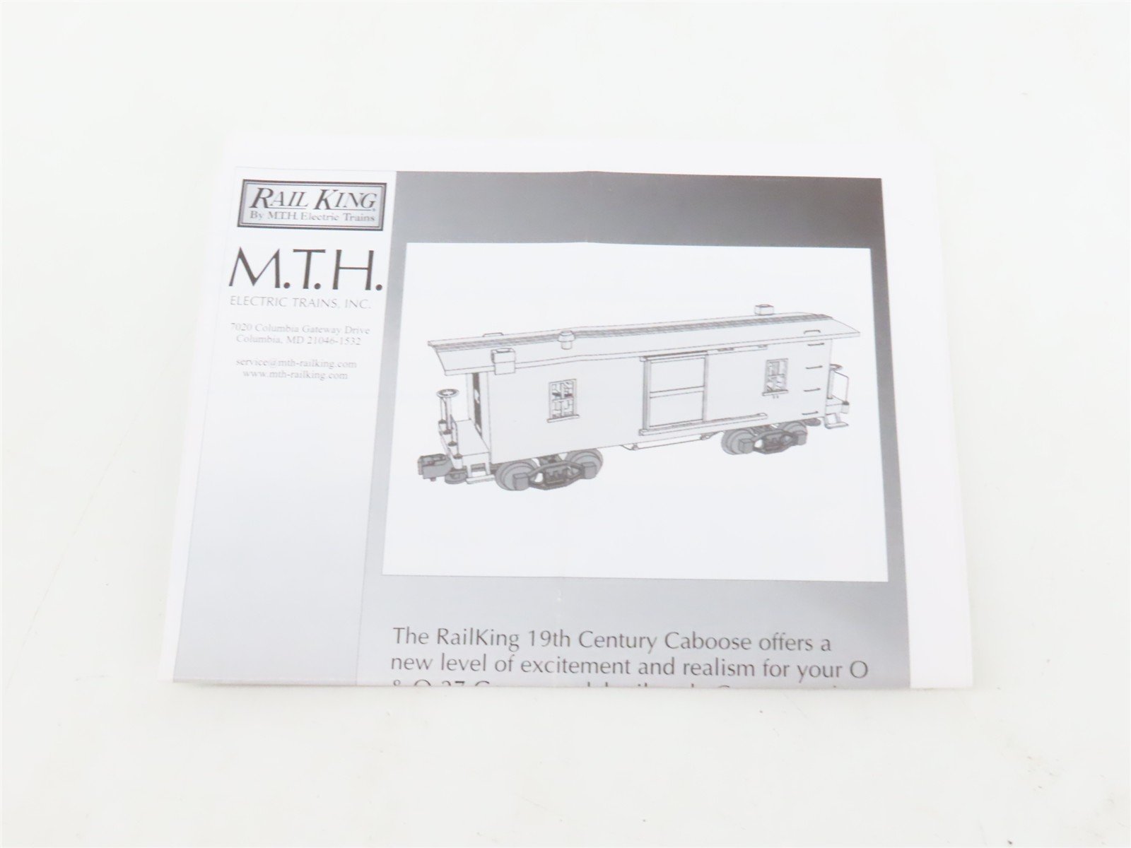O27 Gauge 3-Rail MTH RailKing 30-7724 W&ARR 19th Century Wood Caboose #58