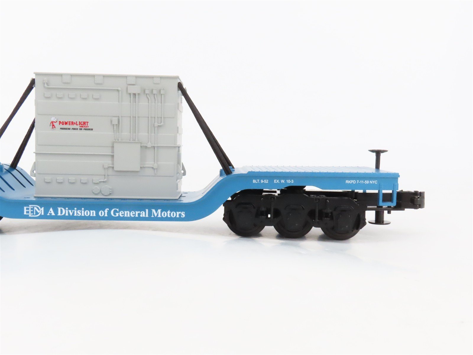 O27 3-Rail MTH RailKing 30-7012E EMDX Depressed Center Flat Car #106 w/ Load