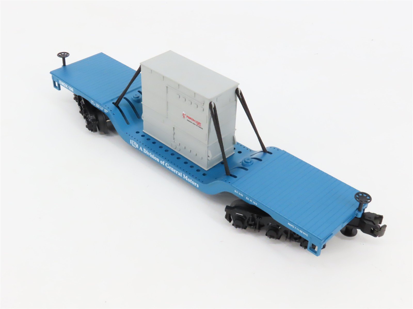 O27 3-Rail MTH RailKing 30-7012E EMDX Depressed Center Flat Car #106 w/ Load