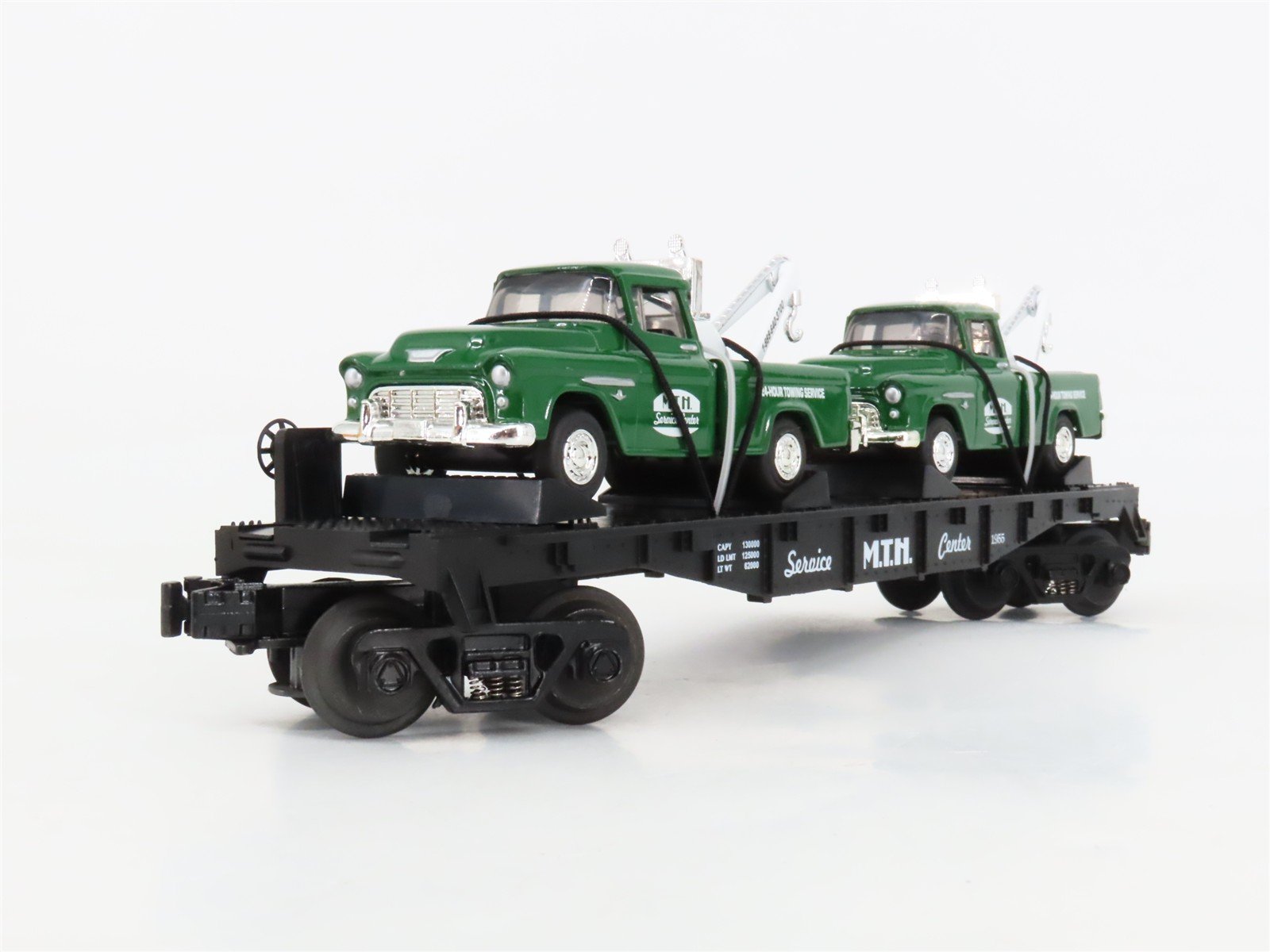 O27 3-Rail MTH RailKing 30-7615 Service Center Flat Car 1955 w/Ertl '55 Wreckers