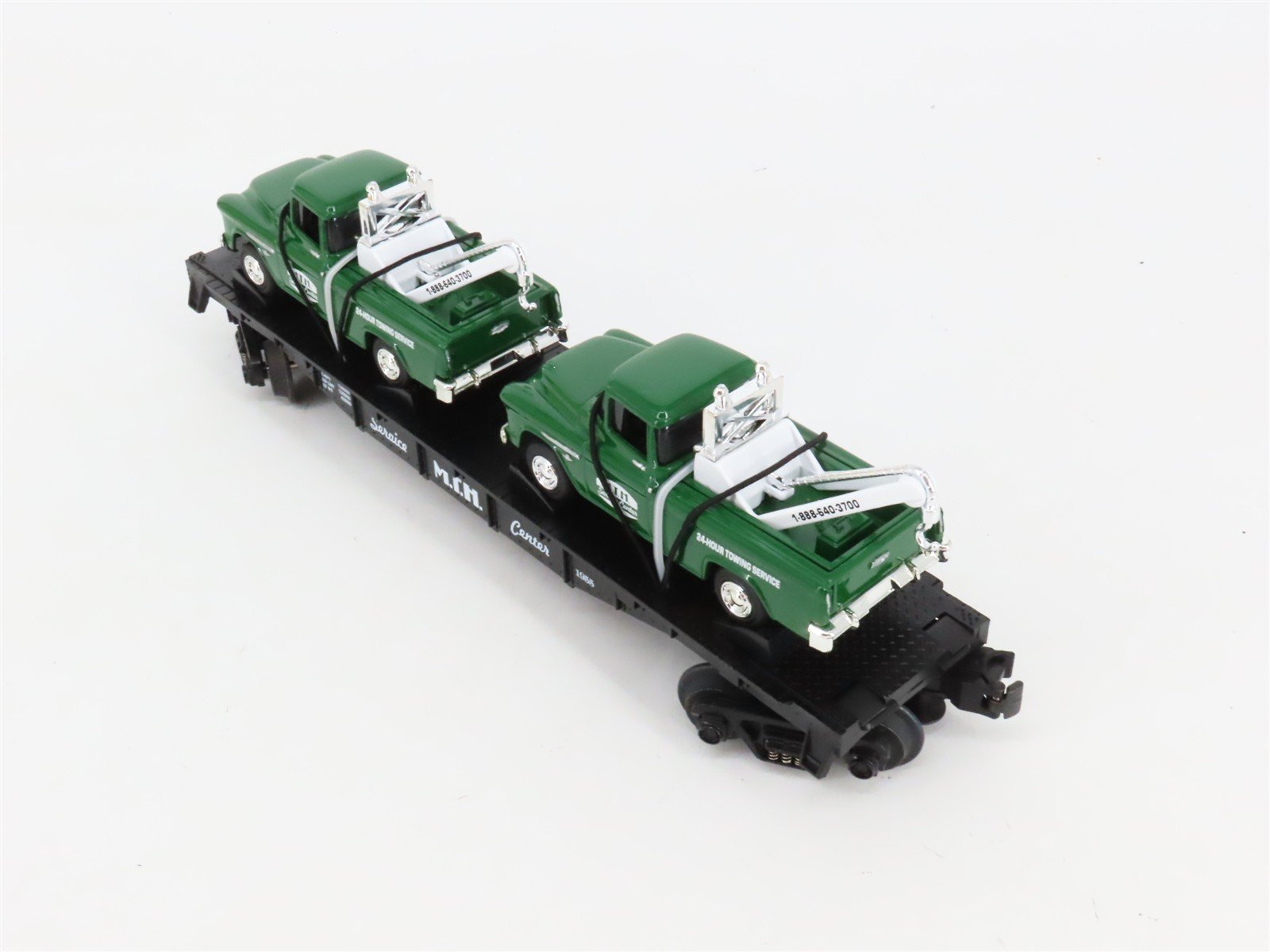 O27 3-Rail MTH RailKing 30-7615 Service Center Flat Car 1955 w/Ertl '55 Wreckers