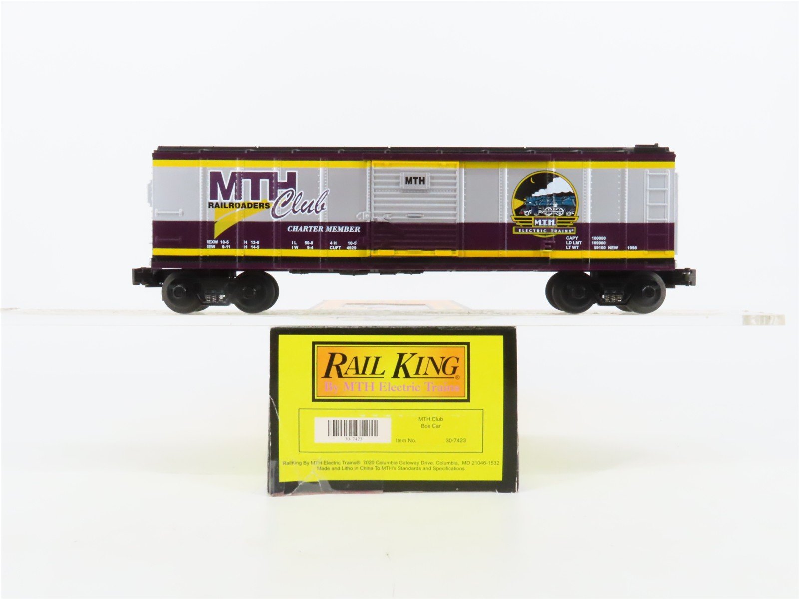 O27 Gauge 3-Rail MTH RailKing 30-7423 MTHRRC Charter Member Box Car