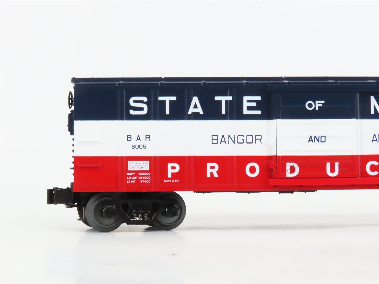 O27 Gauge 3-Rail MTH RailKing 30-7450 BAR State of Maine Box Car #6005