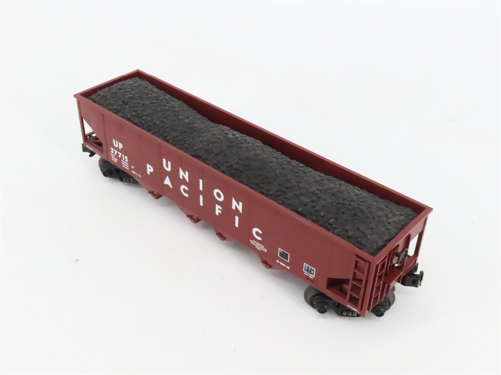 O27 3-Rail MTH RailKing 30-7538 UP 4-Bay Hopper #37715 w/ Operating Coal Load