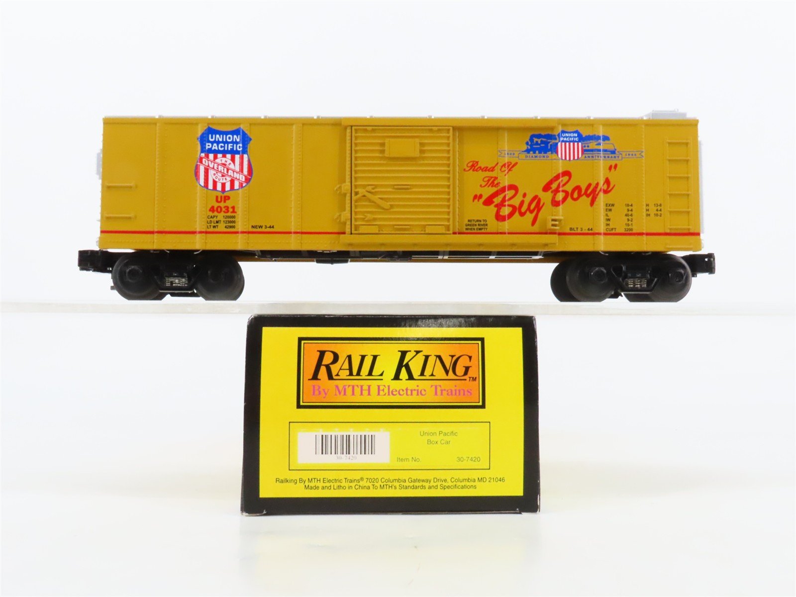 O27 3-Rail MTH RailKing 30-7466 UP Overland "Big Boys" Operating Box Car #4031