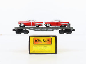 O Gauge 3-Rail MTH RailKing Semi-Scale 30-7610 Flat Car #1957 w/ Ertl '57 Chevys