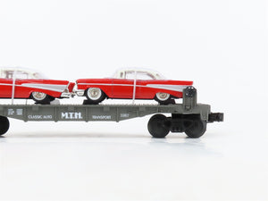 O Gauge 3-Rail MTH RailKing Semi-Scale 30-7610 Flat Car #1957 w/ Ertl '57 Chevys