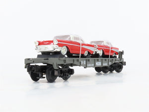 O Gauge 3-Rail MTH RailKing Semi-Scale 30-7610 Flat Car #1957 w/ Ertl '57 Chevys